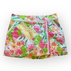 Lilly Pulitzer Pink and Green Floral Skort a